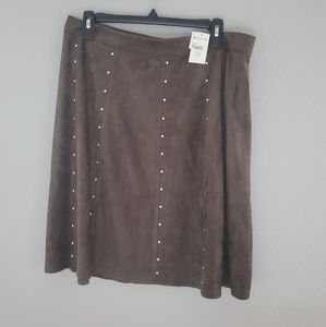 Faux suede A-lined skirt- NWOT